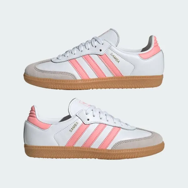 Adidas Kids' Samba Og Shoes - White / Coral Pink