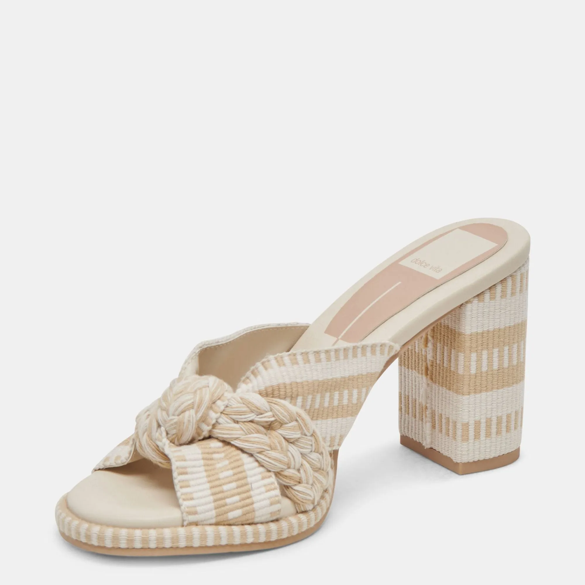 Brilah Heels Natural Multi Woven