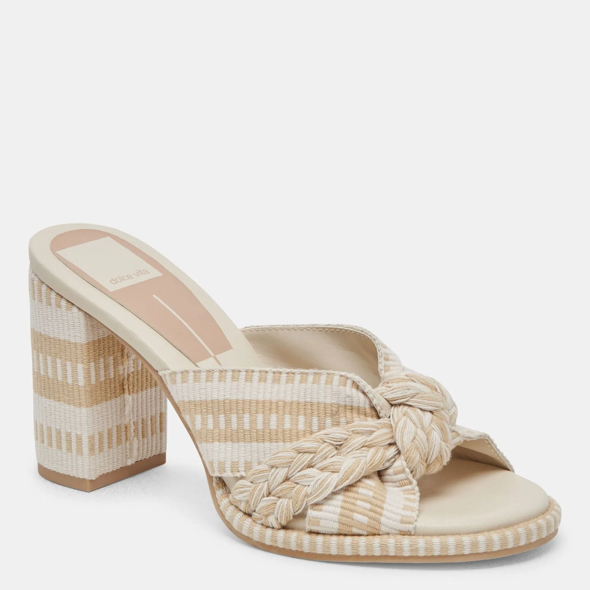 Brilah Heels Natural Multi Woven