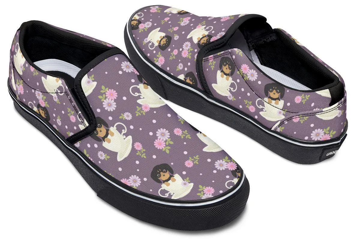 Dachshund Cup Of Tea Slip-On Shoes