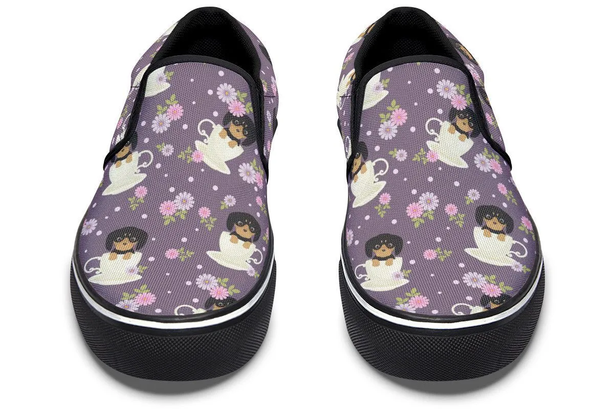 Dachshund Cup Of Tea Slip-On Shoes