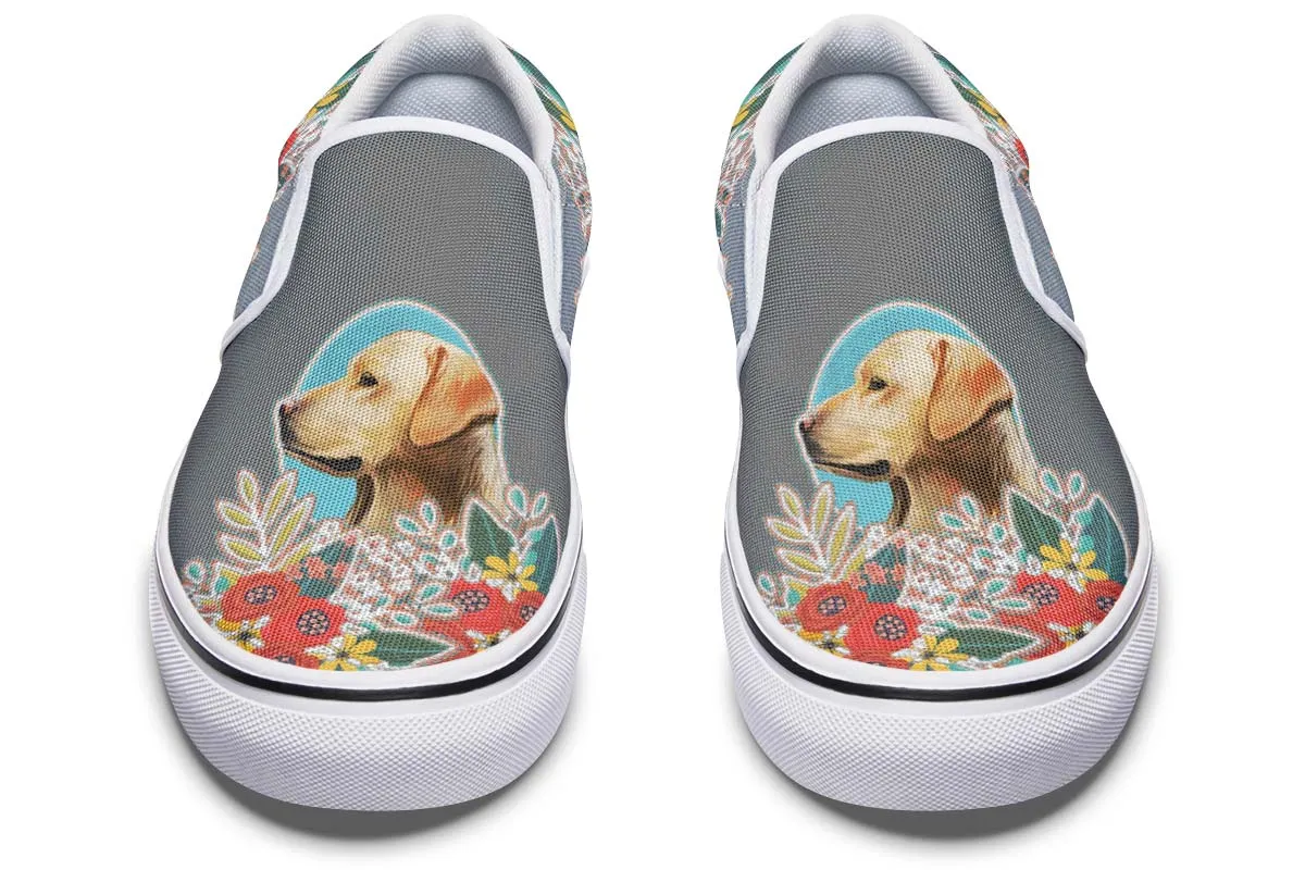 Denim Style White Labrador Slip-On Shoes