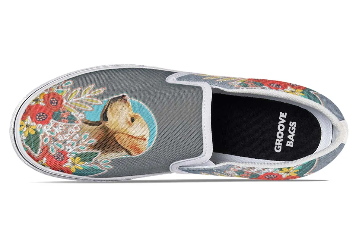 Denim Style White Labrador Slip-On Shoes