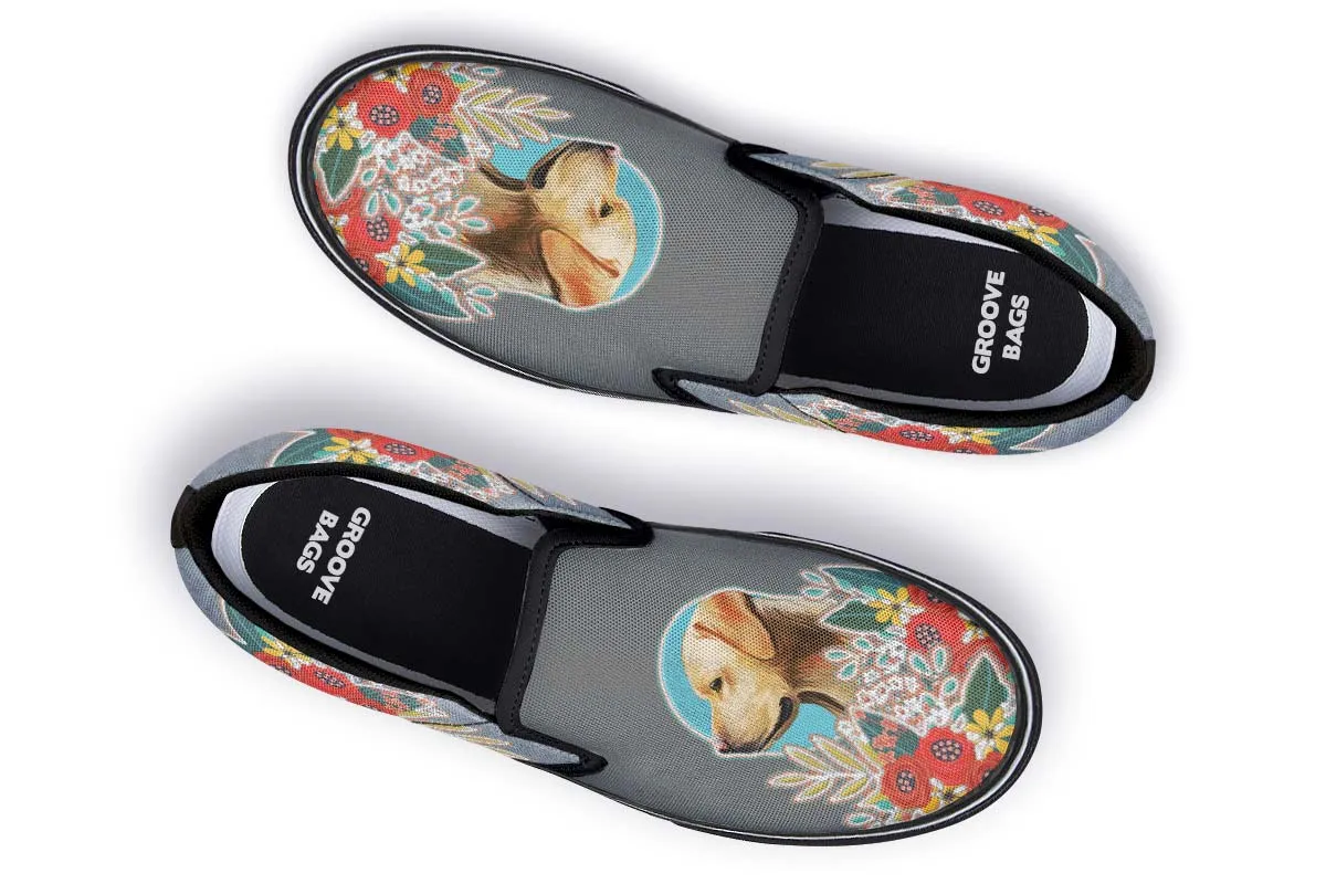 Denim Style White Labrador Slip-On Shoes