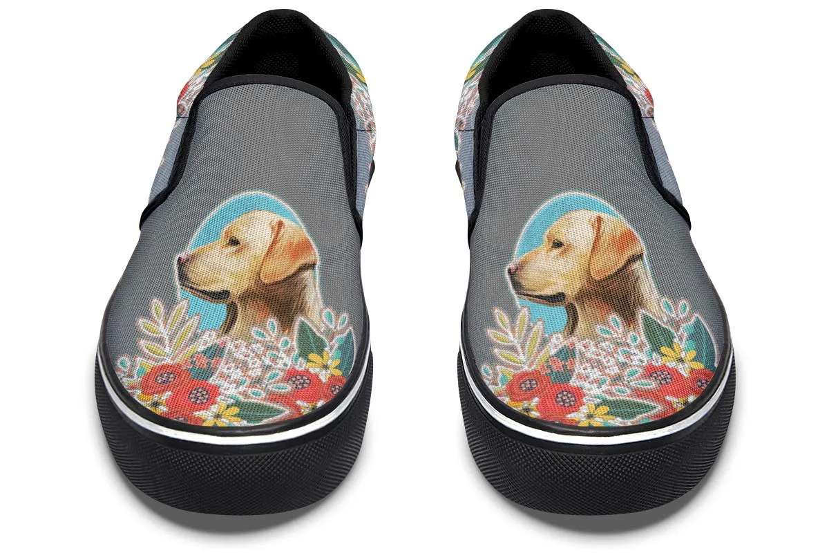 Denim Style White Labrador Slip-On Shoes