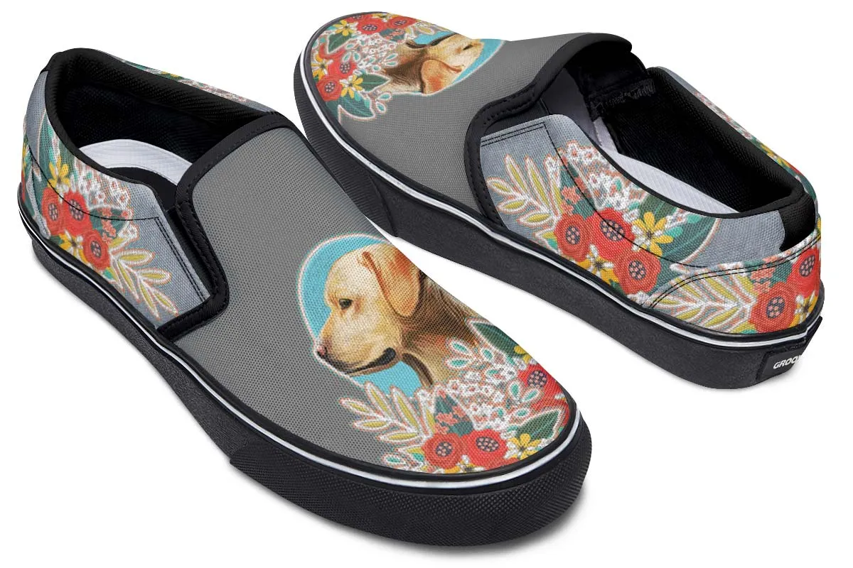 Denim Style White Labrador Slip-On Shoes