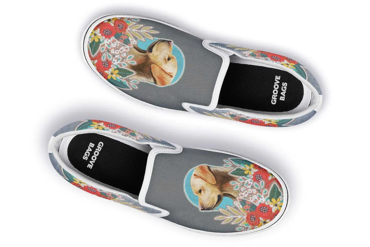 Denim Style White Labrador Slip-On Shoes