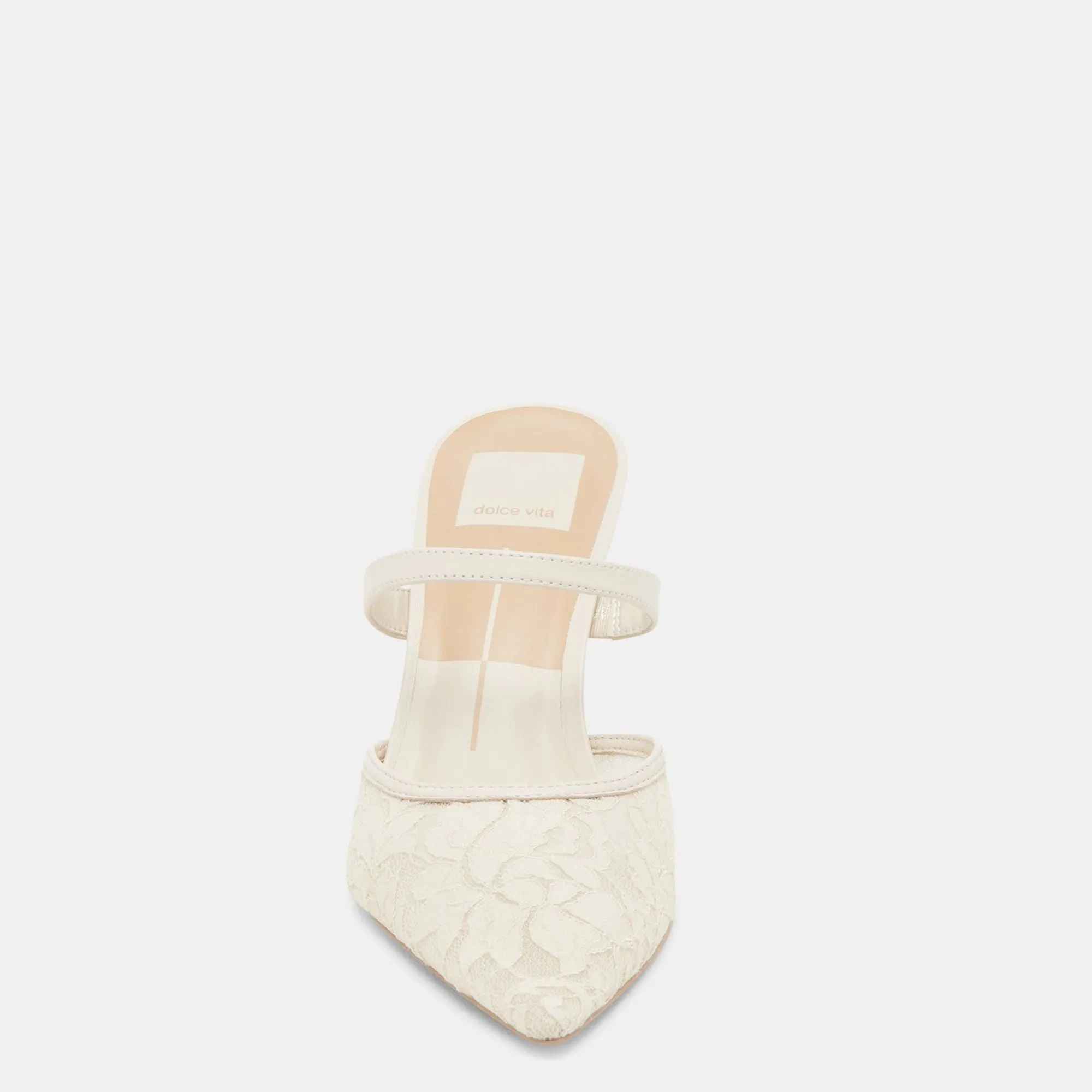 Katik Wide Heels White Floral Lace