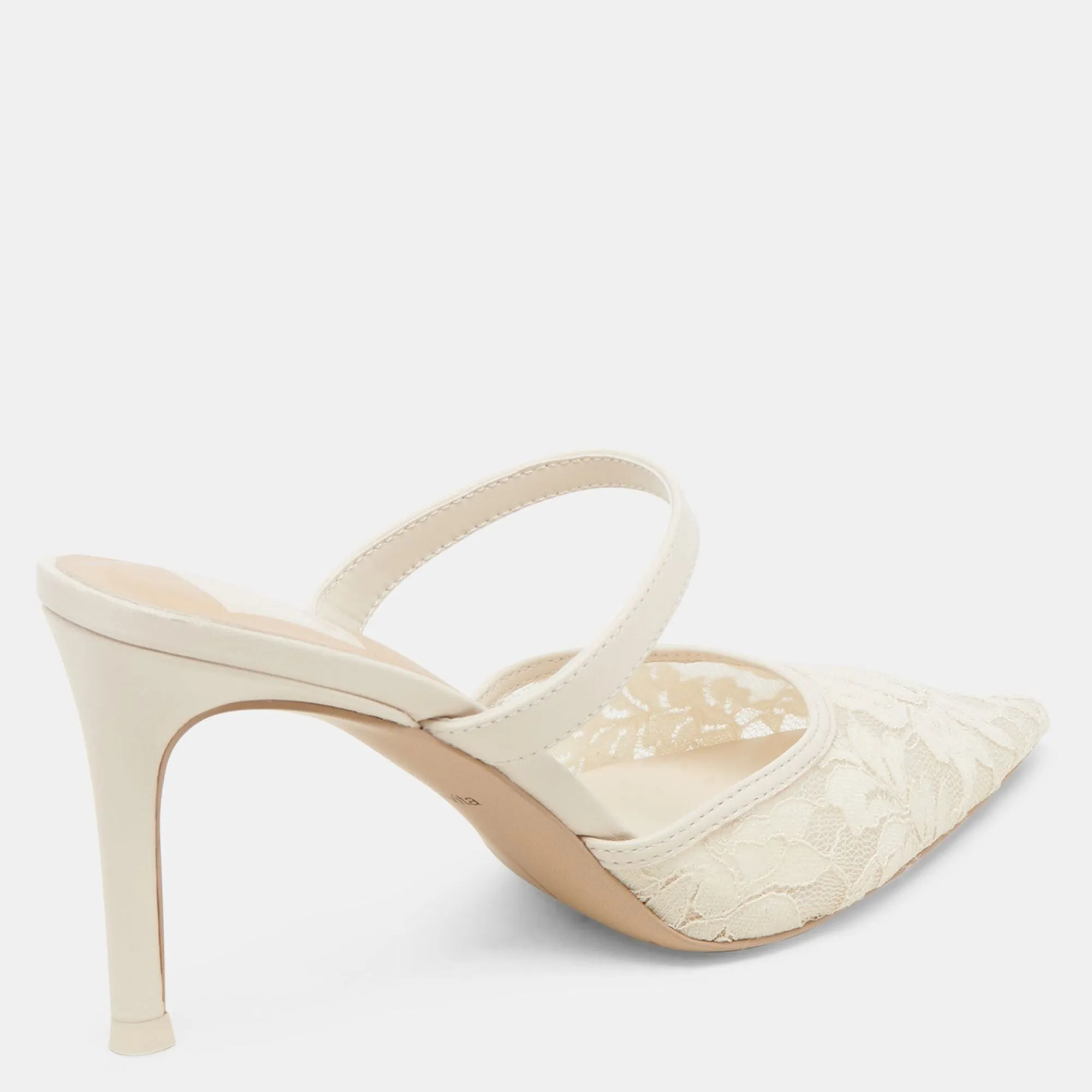 Katik Wide Heels White Floral Lace