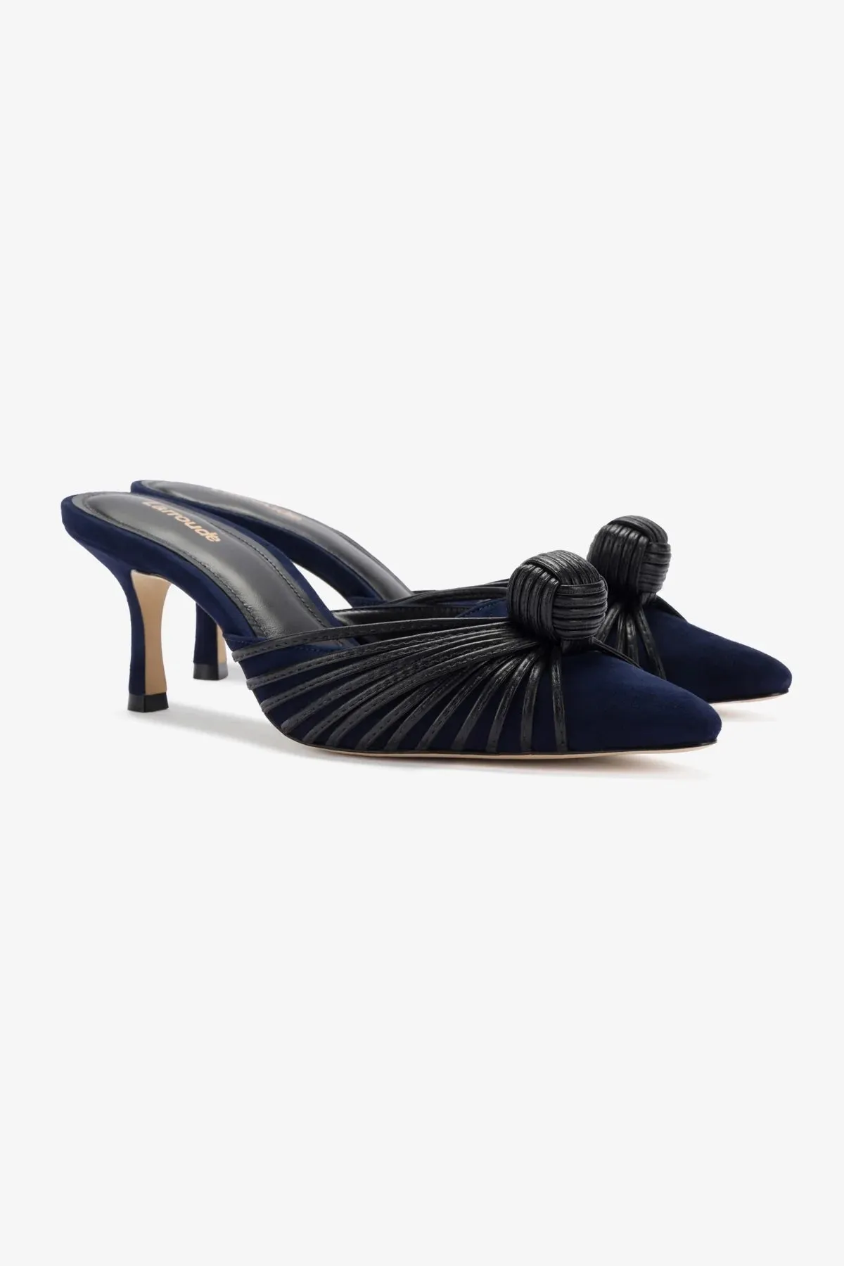 Mini Valerie Pump In Navy Suede and Black Leather