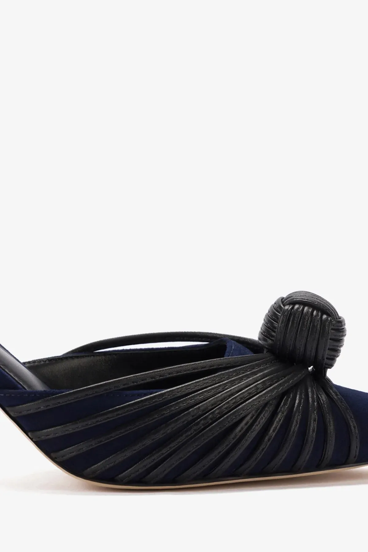 Mini Valerie Pump In Navy Suede and Black Leather