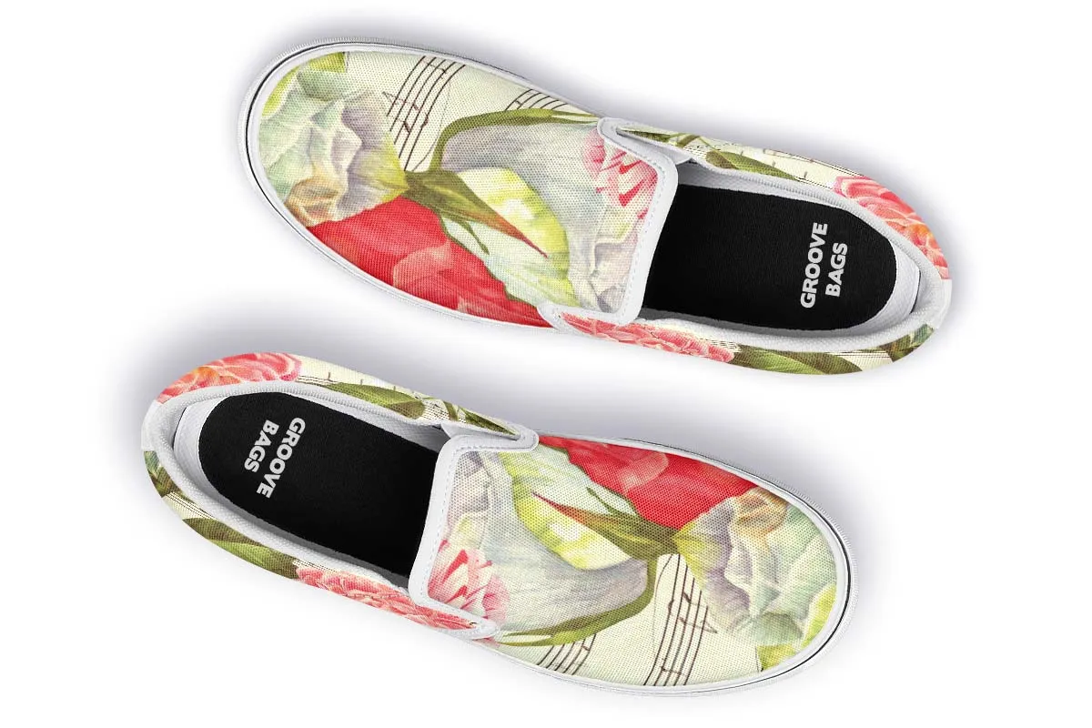 Music Roses Slip-On Shoes
