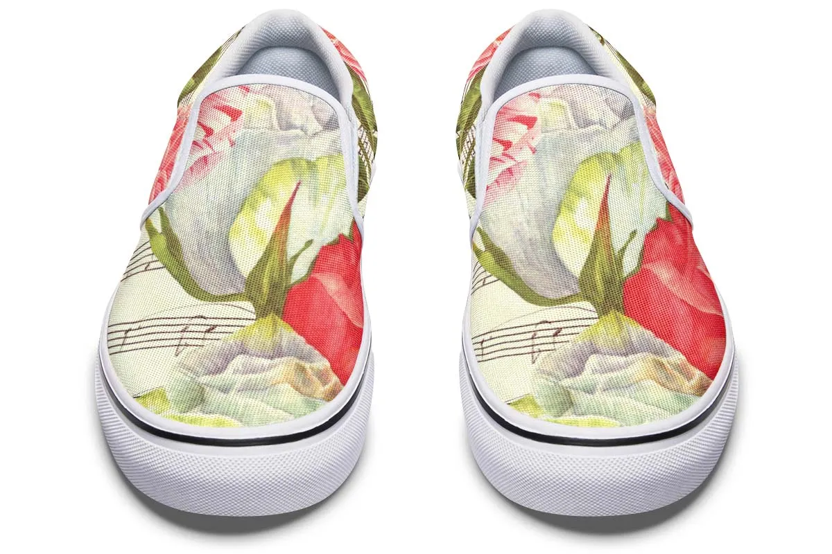 Music Roses Slip-On Shoes