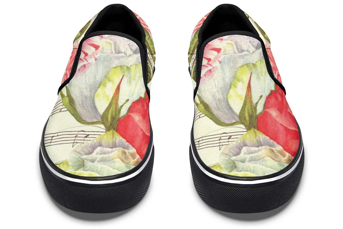 Music Roses Slip-On Shoes