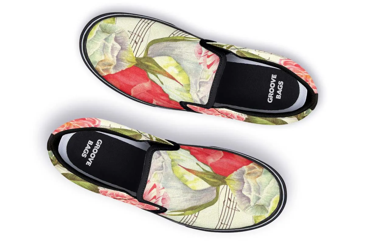 Music Roses Slip-On Shoes