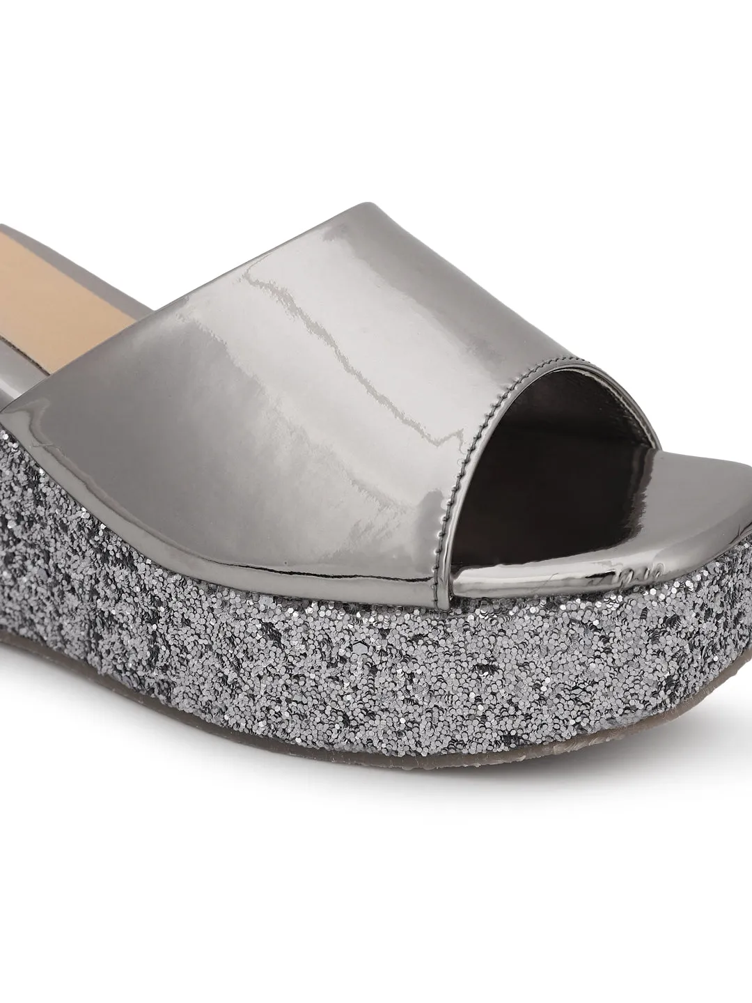Pewter Patent Slip-On Wedges (TC-ST-010-PEW)