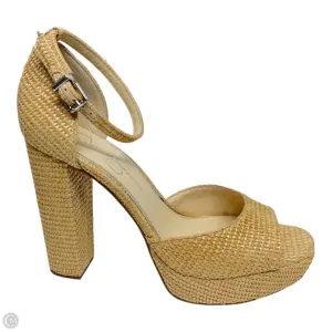 Sandals Heels Block By Jessica Simpson In Tan, Size: 10