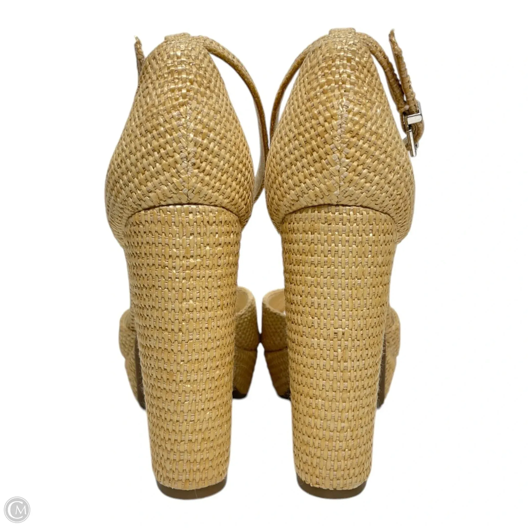 Sandals Heels Block By Jessica Simpson In Tan, Size: 10