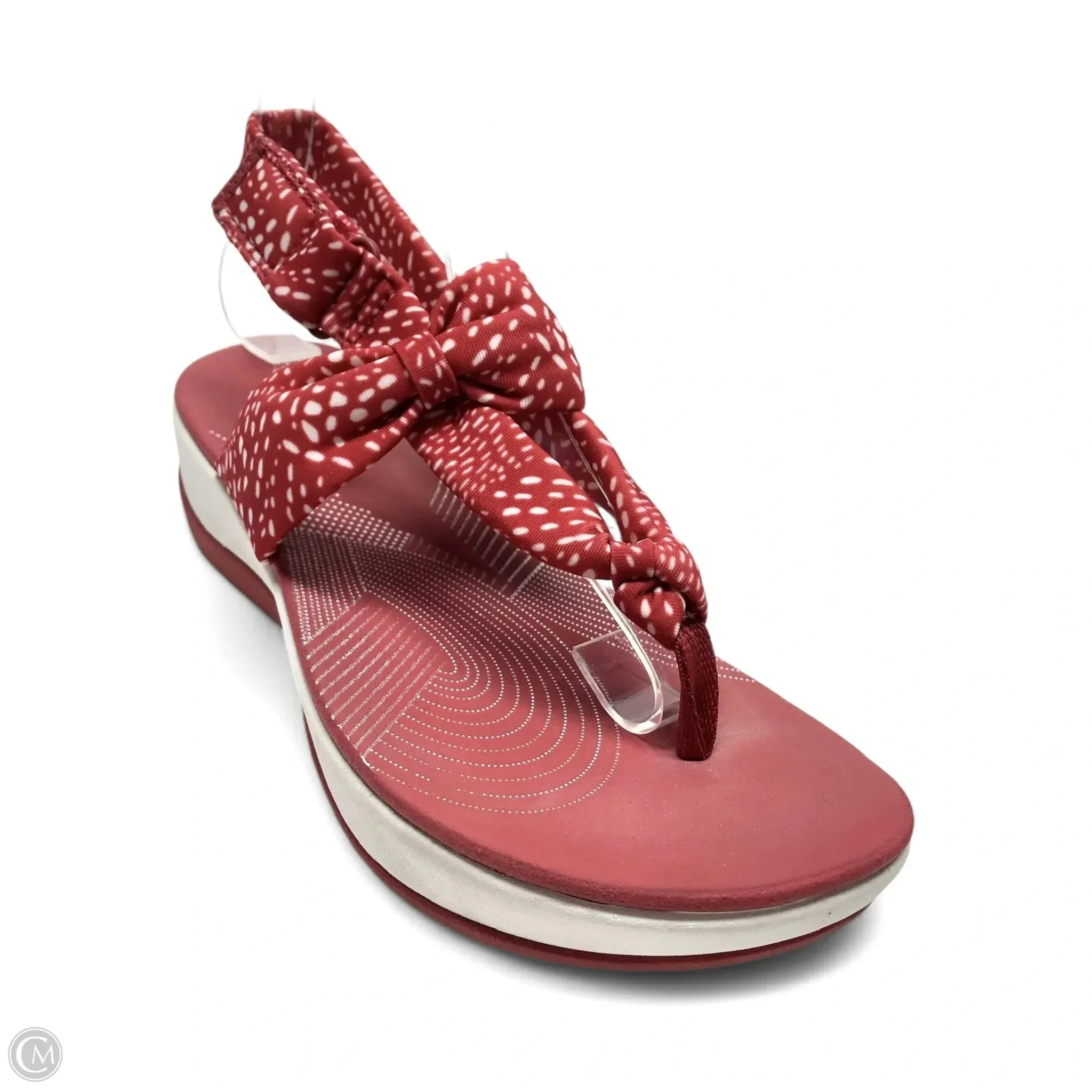 Sandals Heels Wedge By Clarks In Red, Size: 7