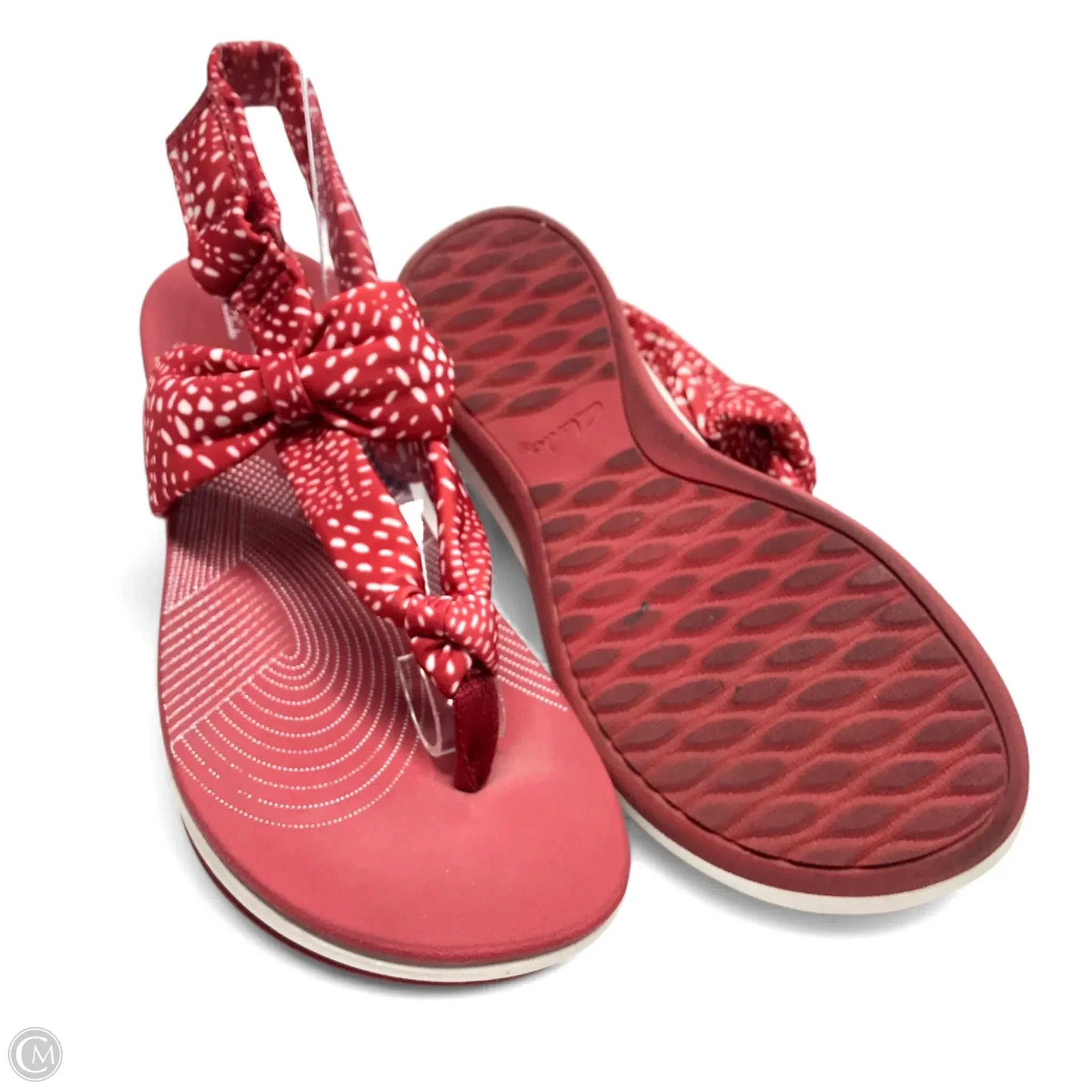 Sandals Heels Wedge By Clarks In Red, Size: 7
