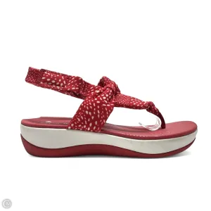 Sandals Heels Wedge By Clarks In Red, Size: 7