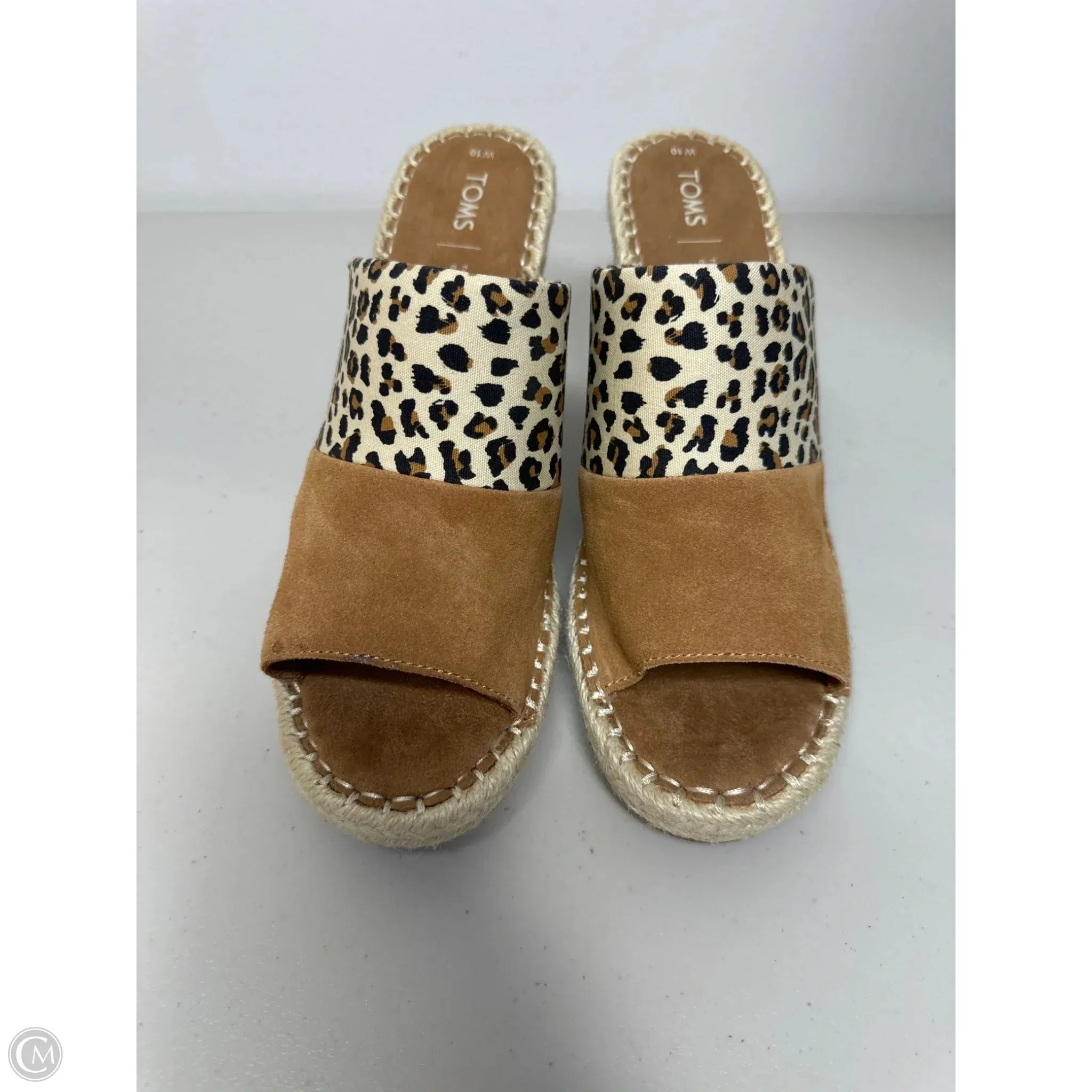 Sandals Heels Wedge By Toms In Animal Print, Size: 10