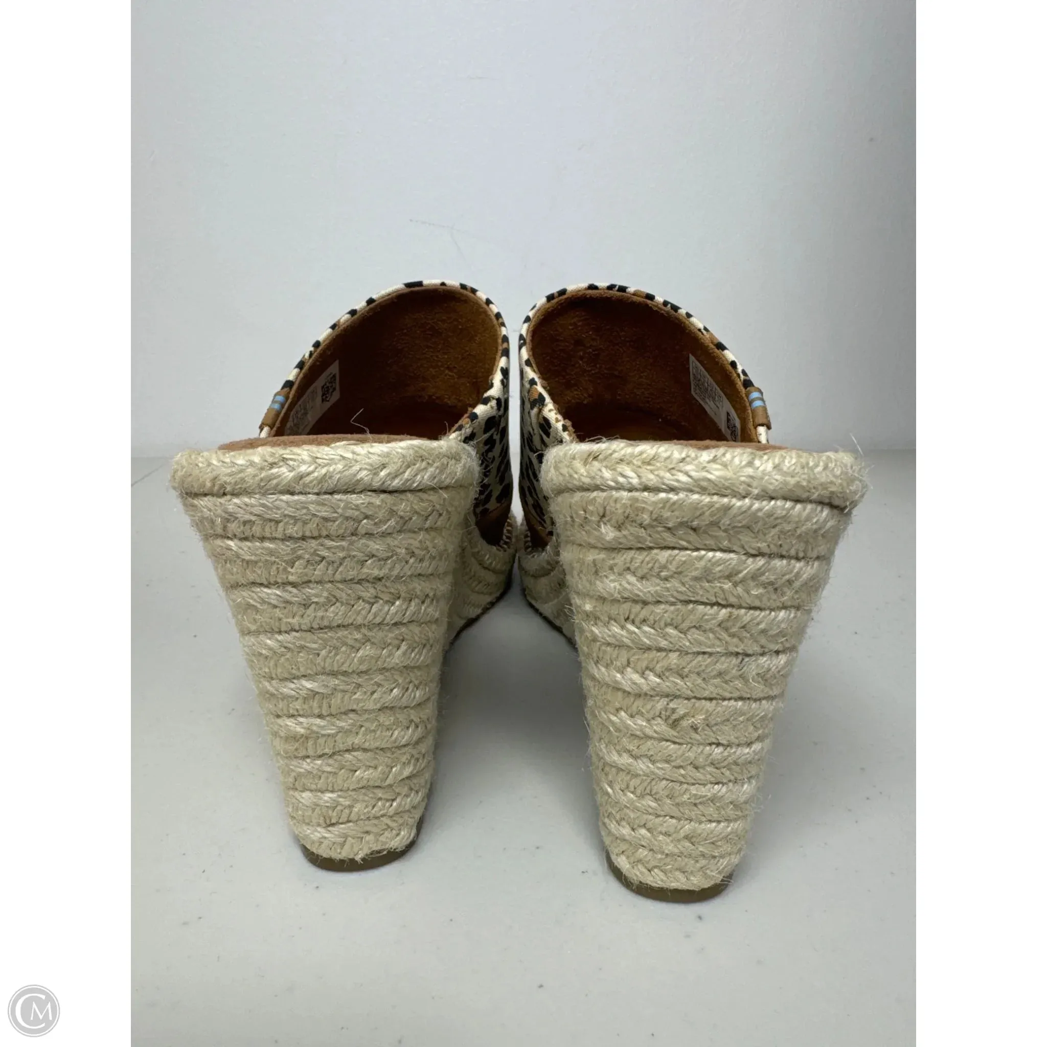 Sandals Heels Wedge By Toms In Animal Print, Size: 10