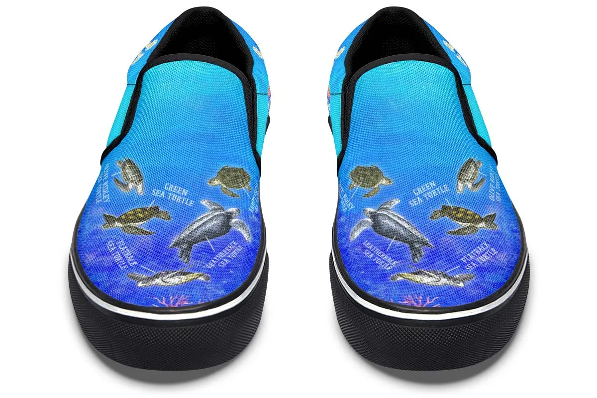 Sea Turtle Diagram Slip-On Shoes