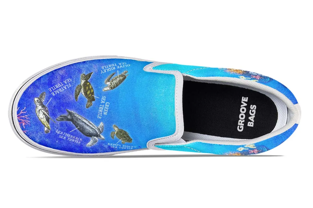 Sea Turtle Diagram Slip-On Shoes