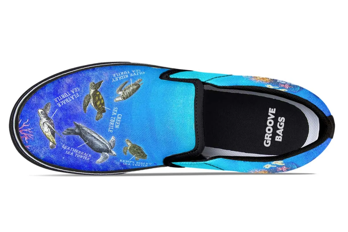 Sea Turtle Diagram Slip-On Shoes