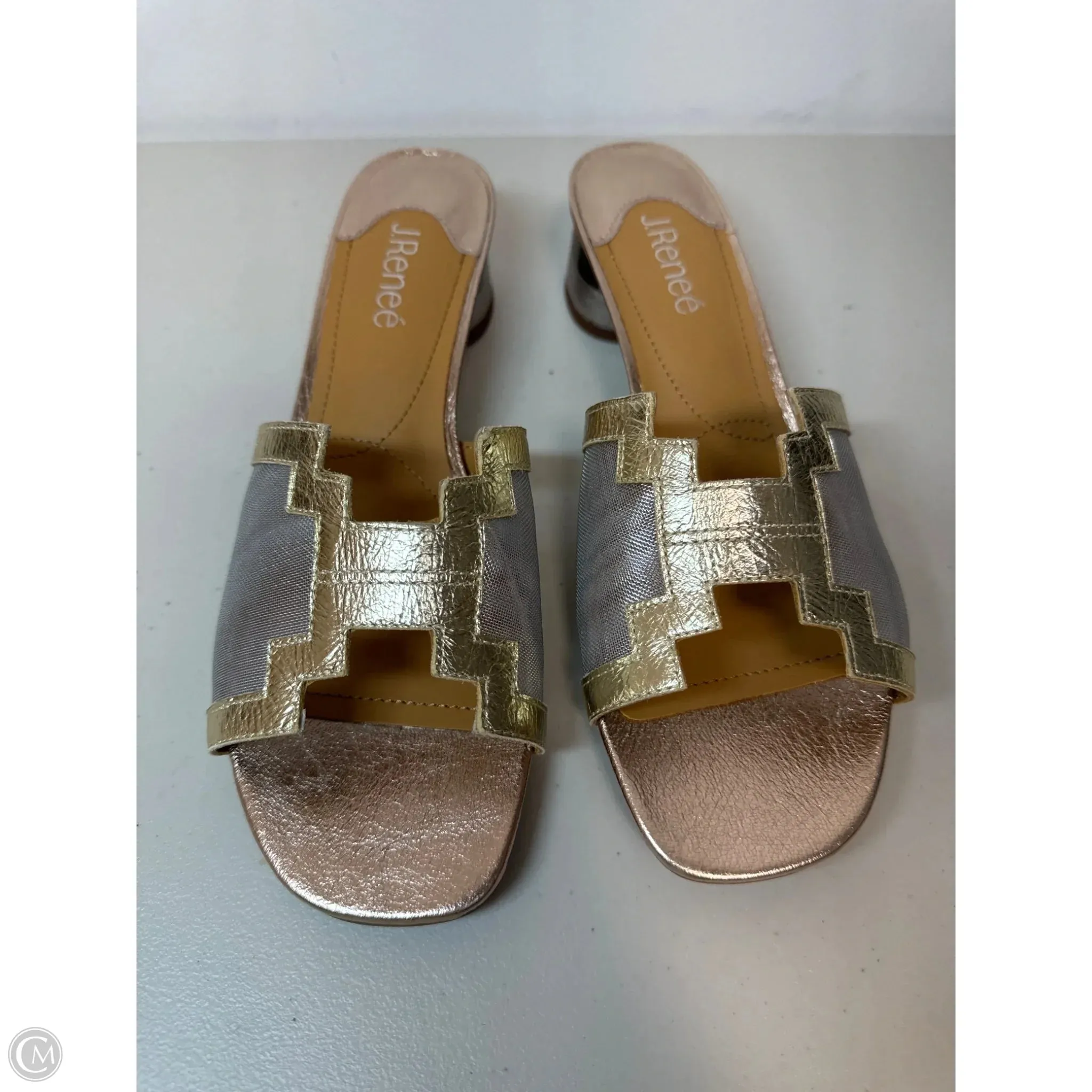 Shoes Heels Block By J Renee In Gold & Silver, Size: 9.5
