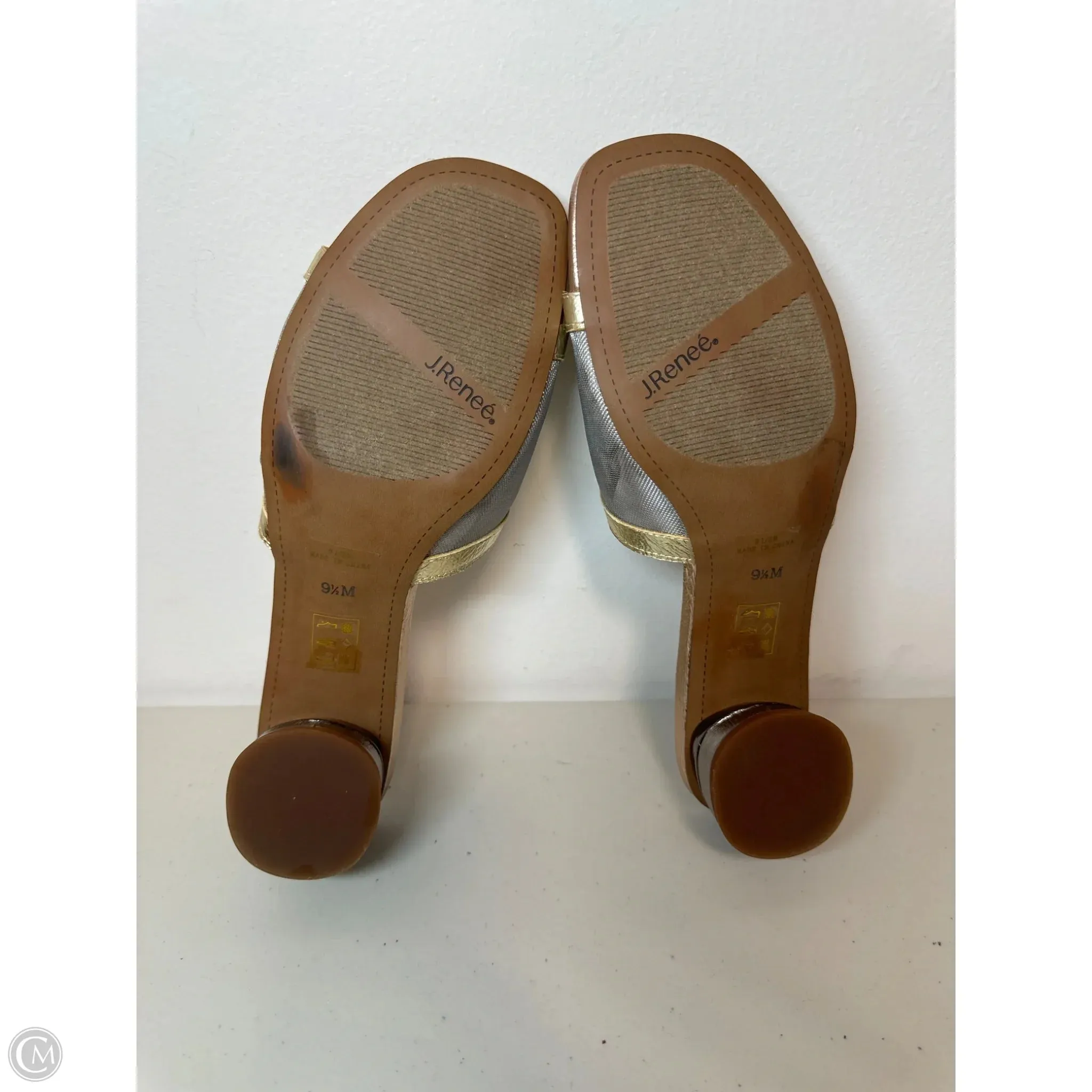 Shoes Heels Block By J Renee In Gold & Silver, Size: 9.5