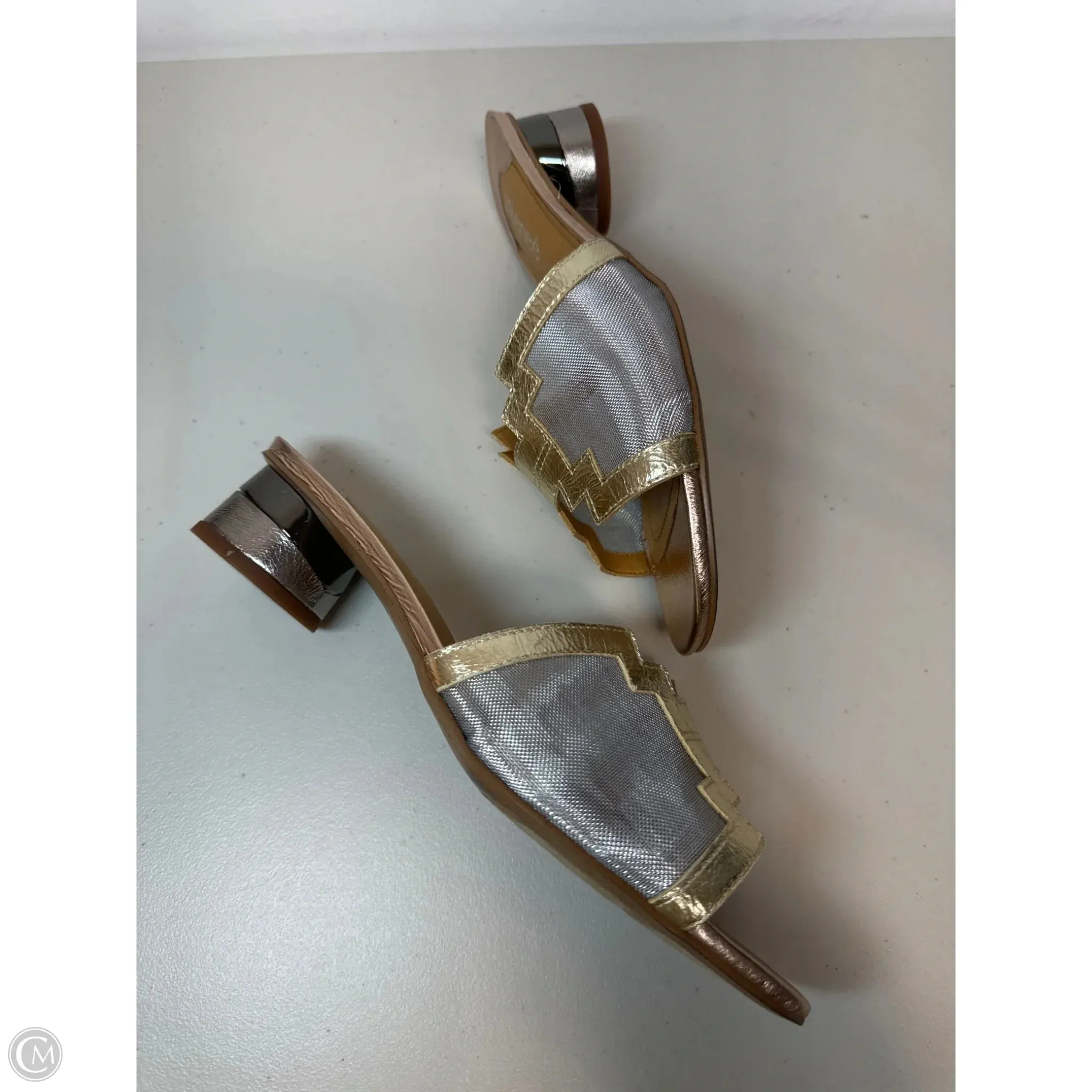 Shoes Heels Block By J Renee In Gold & Silver, Size: 9.5