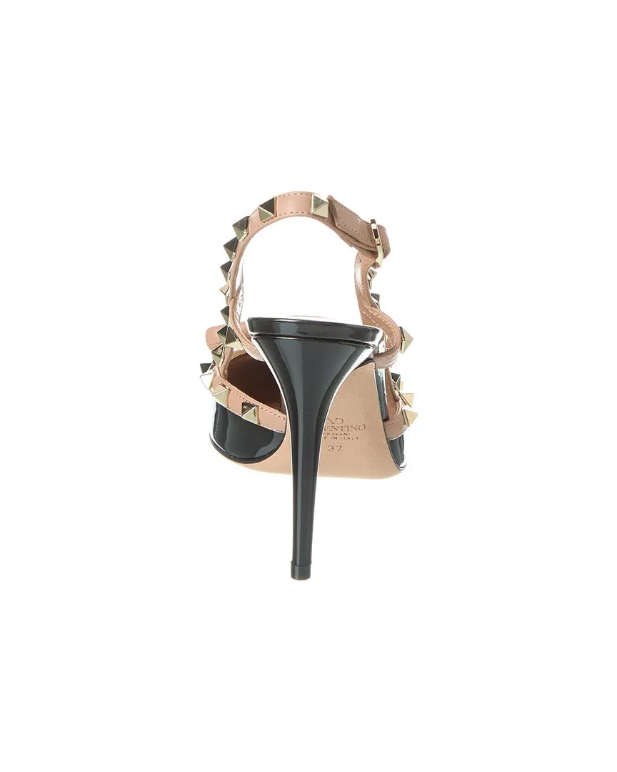 Valentino Rockstud Bow 100 Patent Slingback Pump