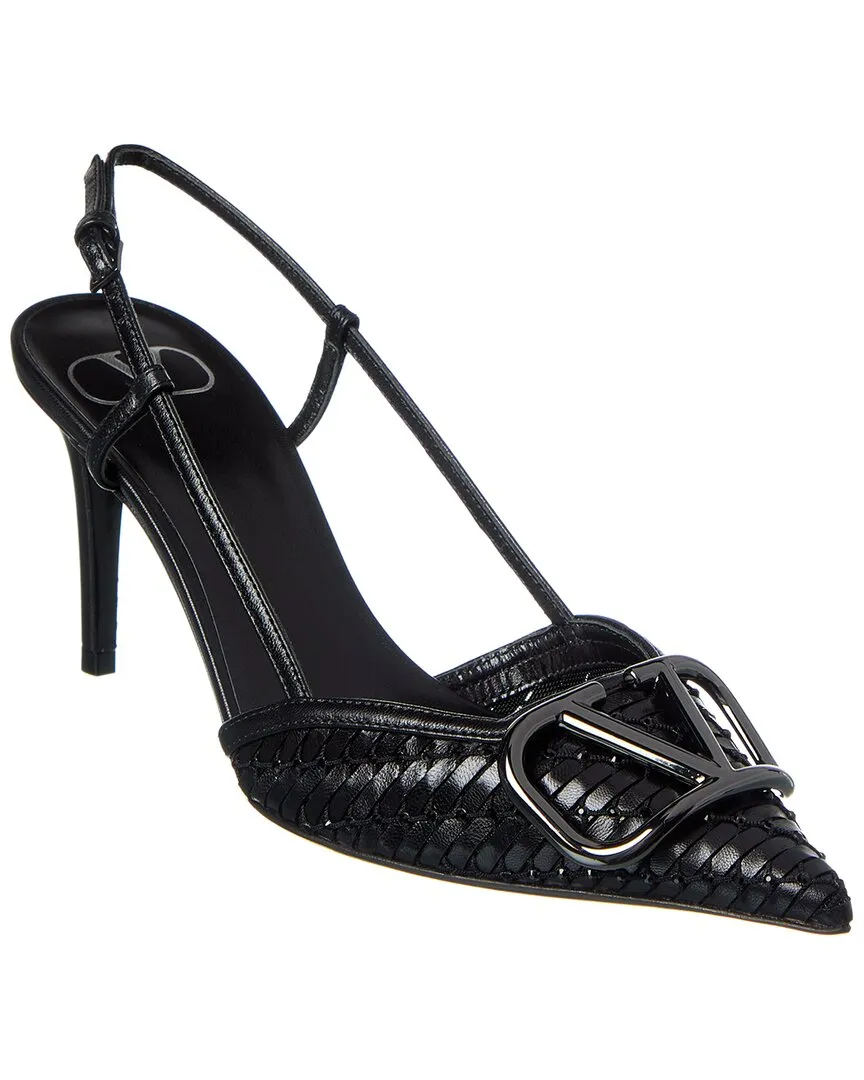 Valentino VLogo 80 Leather Slingback Pump