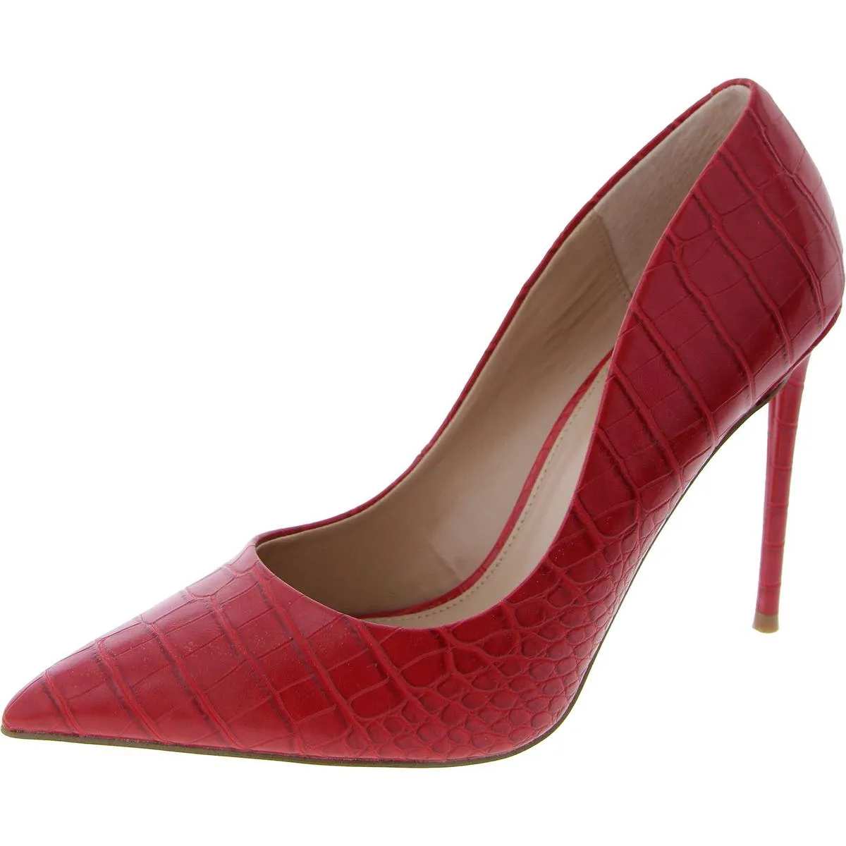 Vida Womens Faux Leather Pointed Toe Pumps