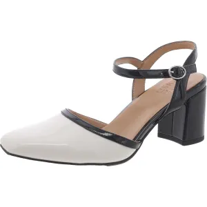 Wave Womens Patent Block Heel Slingback Heels