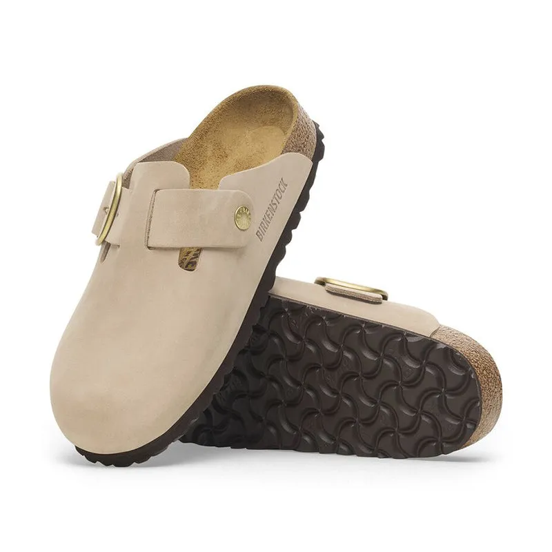 Women's Boston Big Buckle Narrow Sandcastle Nubuck