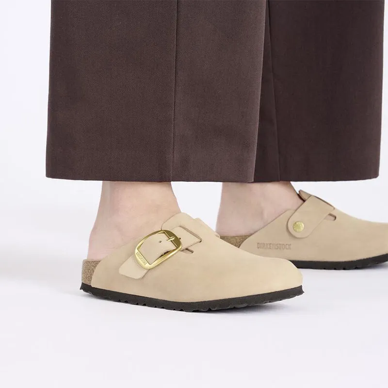 Women's Boston Big Buckle Narrow Sandcastle Nubuck