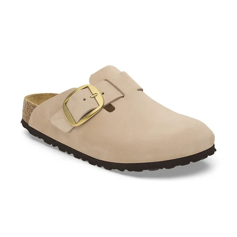 Women's Boston Big Buckle Narrow Sandcastle Nubuck