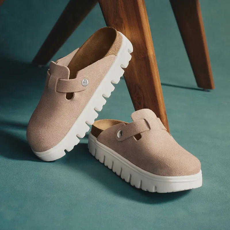 Women's Boston Chunky Narrow Warm Sand Suede