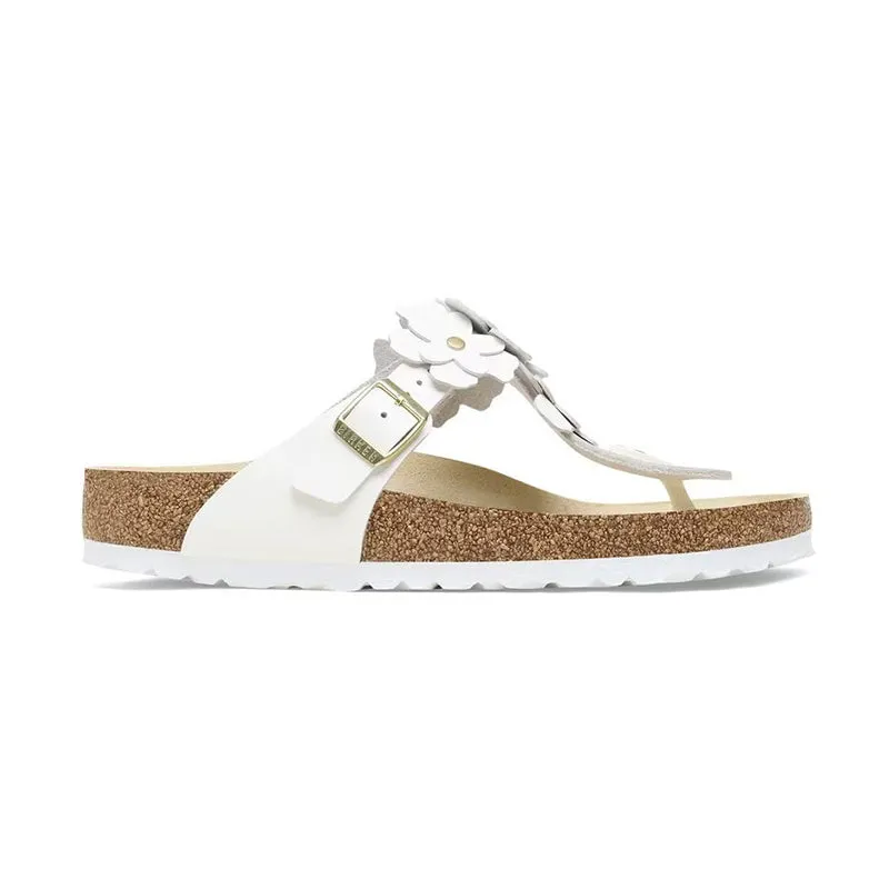 Women's Gizeh Flowers White Leather